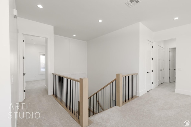 671 E Arina Way, Washington, UT 84780 - hall featuring carpet flooring, an upstairs landing, and recessed lighting