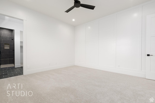 671 E Arina Way, Washington, UT 84780 - carpeted spare room with a ceiling fan, a decorative wall, and recessed lighting