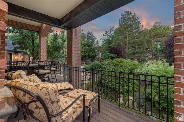 3149 E 9800 S, Sandy, UT 84092 - deck at dusk with outdoor dining area