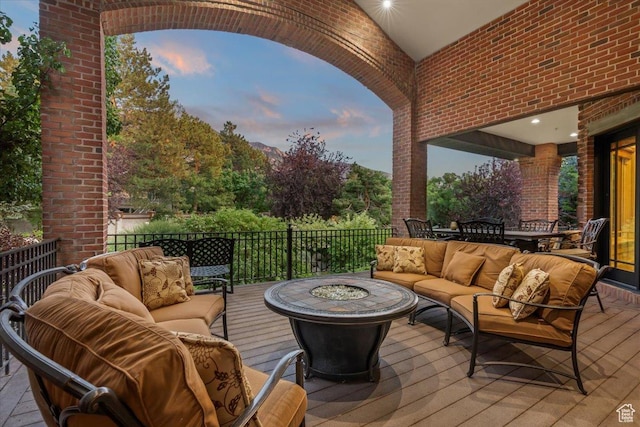 3149 E 9800 S, Sandy, UT 84092 - view of patio / terrace with an outdoor living space with a fire pit and a deck