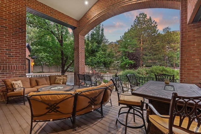 3149 E 9800 S, Sandy, UT 84092 - deck at dusk with an outdoor hangout area and outdoor dining area