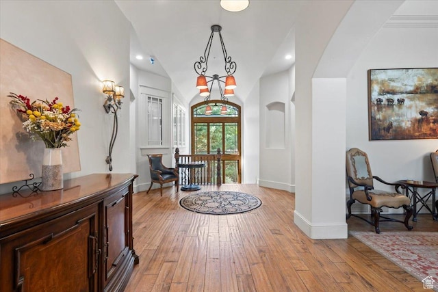 3149 E 9800 S, Sandy, UT 84092 - entryway featuring light wood-type flooring, lofted ceiling, and recessed lighting