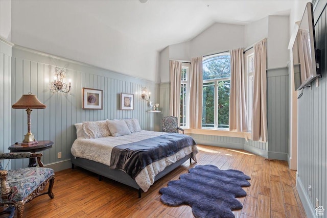 3149 E 9800 S, Sandy, UT 84092 - bedroom with wood-type flooring, a decorative wall, and vaulted ceiling