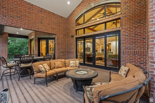 3149 E 9800 S, Sandy, UT 84092 - wooden terrace featuring outdoor lounge area and outdoor dining space