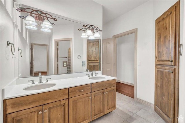 1319 W Red Butte Dr W, Washington, UT 84780 - full bathroom featuring double vanity and tile patterned flooring