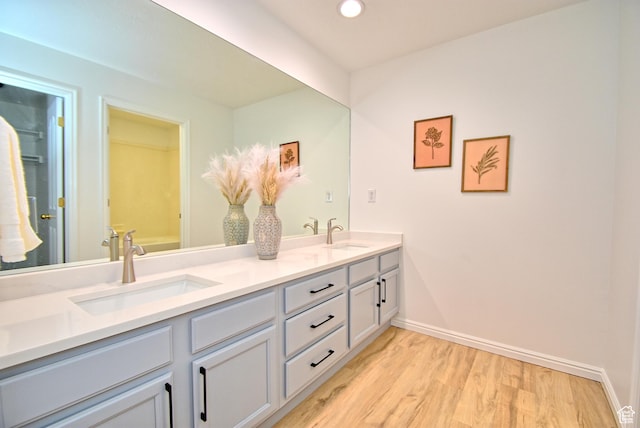 1323 S 1260 W, Orem, UT 84058 - bathroom with double vanity, wood finished floors, and recessed lighting