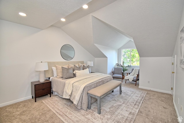 1323 S 1260 W, Orem, UT 84058 - bedroom featuring light carpet, a textured ceiling, recessed lighting, and vaulted ceiling