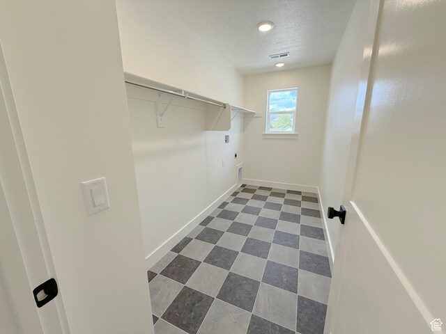 2237 E Parkside Cir S, South Ogden, UT 84403 - laundry area with electric dryer hookup, gas dryer hookup, hookup for a washing machine, recessed lighting, and a textured ceiling