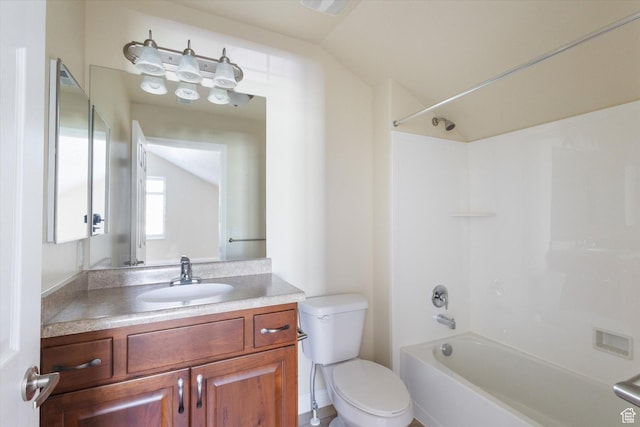 1867 W 9270 S Unit C, West Jordan, UT 84088 - bathroom featuring vanity, shower / washtub combination, and vaulted ceiling