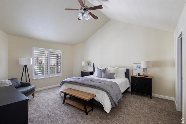 1867 W 9270 S Unit C, West Jordan, UT 84088 - bedroom featuring vaulted ceiling, carpet, and ceiling fan