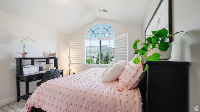 11597 N Sunset Hills Dr, Highland, UT 84003 - bedroom featuring lofted ceiling and wood finished floors