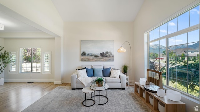 11597 N Sunset Hills Dr, Highland, UT 84003 - living area with wood finished floors and healthy amount of natural light