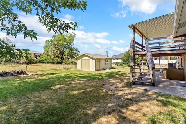 2989 W 700 S, Syracuse, UT 84075 - view of yard with stairway, a shed, and a wooden deck