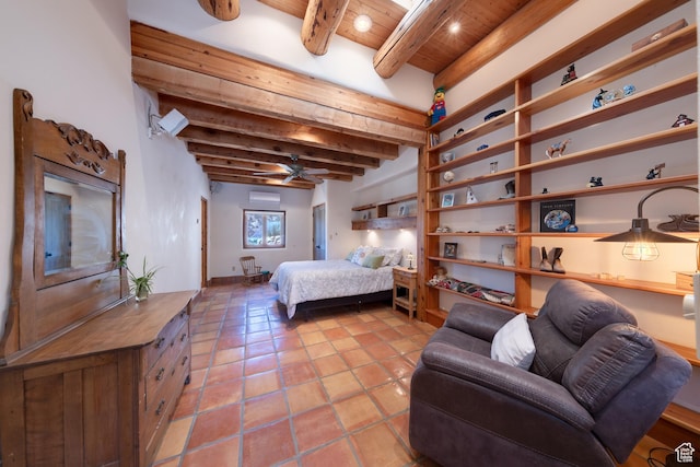 70 Desert Solitaire Rd, Moab, UT 84532 - bedroom featuring a wood ceiling with exposed beams and light tile patterned floors