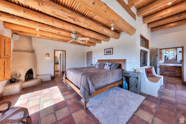 70 Desert Solitaire Rd, Moab, UT 84532 - bedroom featuring a wood ceiling with exposed beams