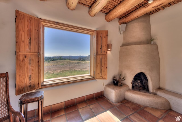 70 Desert Solitaire Rd, Moab, UT 84532 - living room featuring a wood ceiling with exposed beams