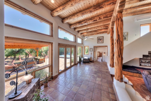 70 Desert Solitaire Rd, Moab, UT 84532 - sunroom / solarium with a wall unit AC and beam ceiling