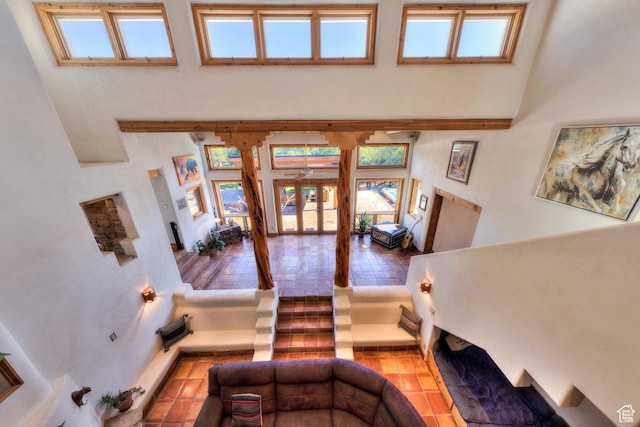 70 Desert Solitaire Rd, Moab, UT 84532 - tiled foyer featuring a high ceiling and french doors