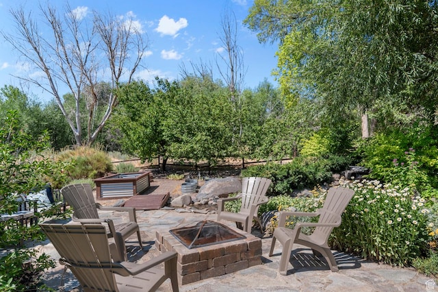 1066 W 575 N, Springville, UT 84663 - view of patio / terrace with a fire pit