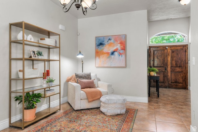 1066 W 575 N, Springville, UT 84663 - sitting room with a chandelier and tile patterned flooring