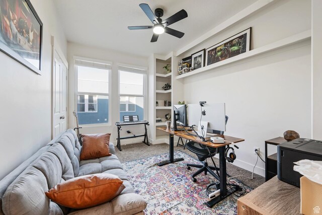 4937 W Daybreak Pkwy, South Jordan, UT 84009 - office area with carpet floors and a ceiling fan