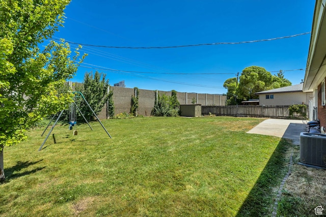 849 S 665 W, Woods Cross, UT 84087 - fenced backyard featuring a patio and a playground