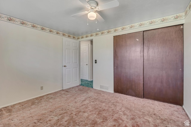 849 S 665 W, Woods Cross, UT 84087 - unfurnished bedroom featuring carpet flooring, a closet, and ceiling fan