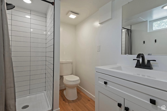 943 W Signora Dr, Salt Lake City, UT 84116 - full bathroom with wood finished floors, vanity, and a stall shower