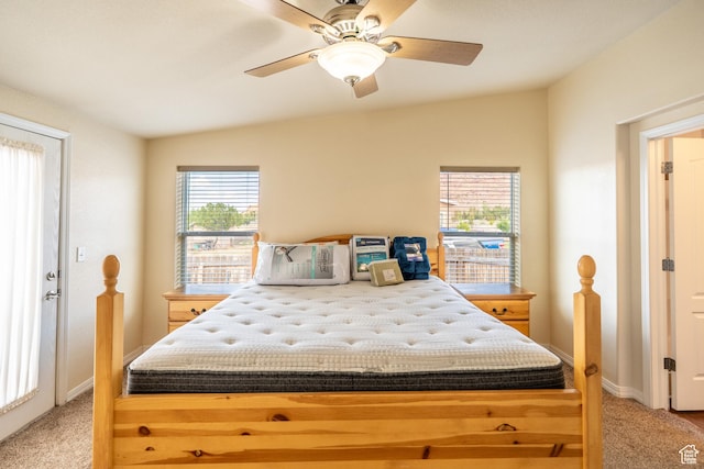 4568 Pueblo Verde Dr, Moab, UT 84532 - bedroom featuring light colored carpet and a ceiling fan