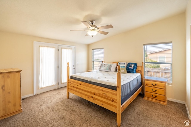 4568 Pueblo Verde Dr, Moab, UT 84532 - carpeted bedroom featuring access to outside and a ceiling fan