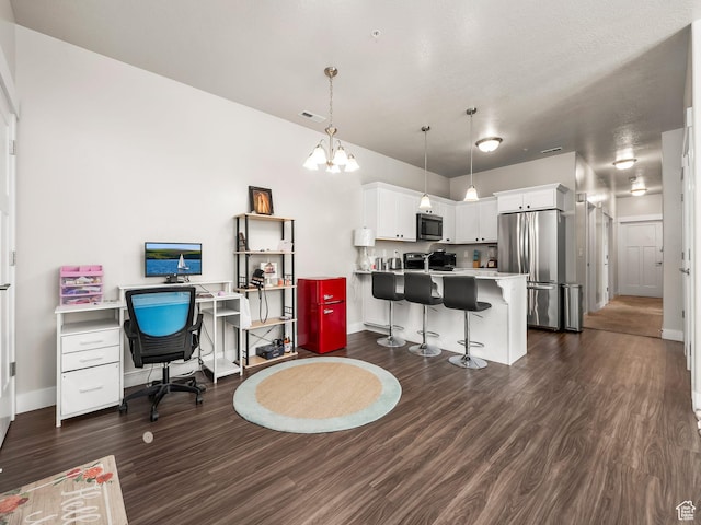 523 N 310 W, Vineyard, UT 84059 - office area featuring dark wood-type flooring and a chandelier