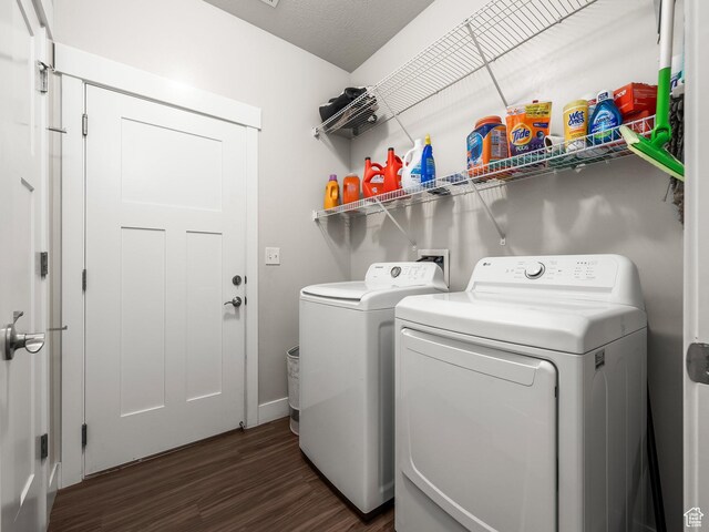 523 N 310 W, Vineyard, UT 84059 - laundry area featuring washer and clothes dryer and dark wood-style flooring