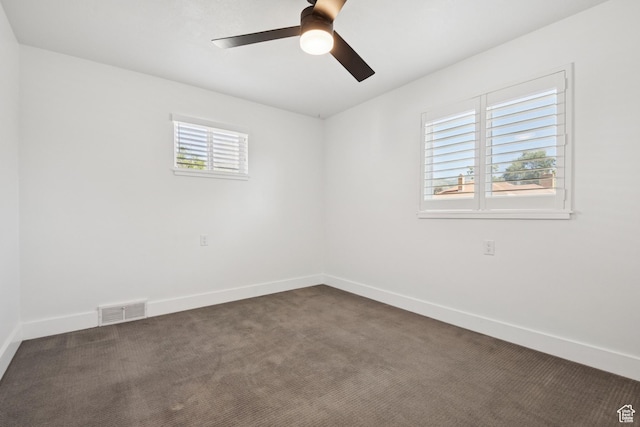 223 E 100 N, Bountiful, UT 84010 - unfurnished room with ceiling fan and dark colored carpet