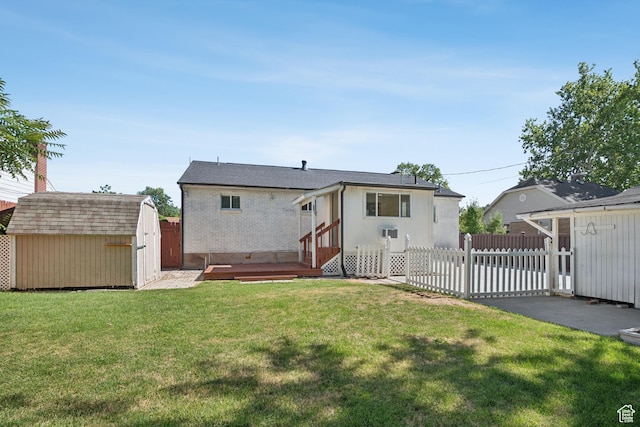 223 E 100 N, Bountiful, UT 84010 - back of house featuring a shed, brick siding, and a patio area