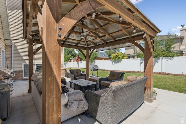 9355 S Peruvian Dr E, Sandy, UT 84093 - view of patio featuring a gazebo and an outdoor living space