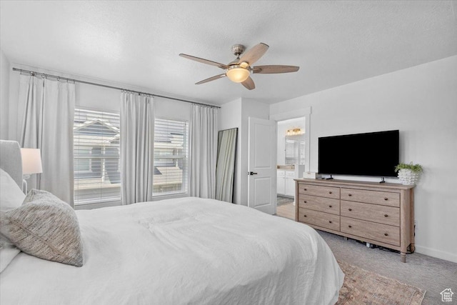 15181 S Sabre Pl, Bluffdale, UT 84065 - carpeted bedroom with ceiling fan and a textured ceiling