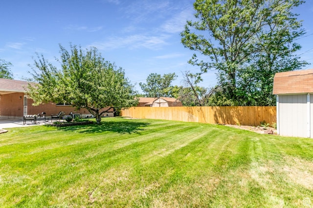 839 E Statice Ave S, Sandy, UT 84094 - view of yard featuring a patio and a shed