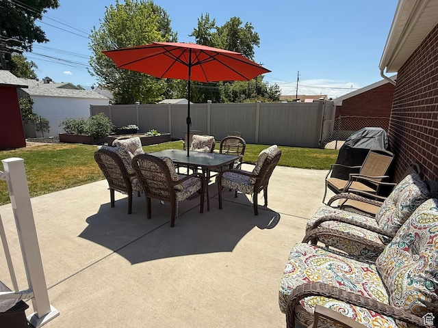 5140 S 2175 W, Roy, UT 84067 - fenced backyard featuring outdoor dining area and a patio area
