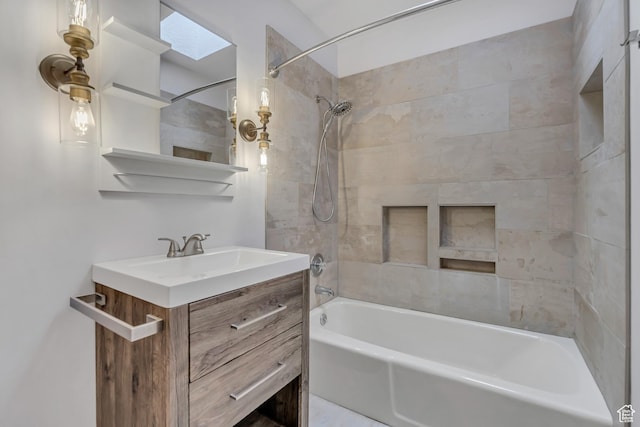 2140 E 3000 N, Layton, UT 84040 - full bath featuring shower / washtub combination, vanity, and a skylight