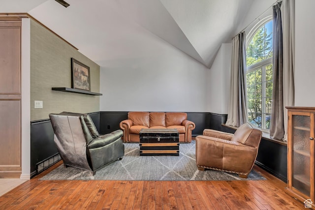 2140 E 3000 N, Layton, UT 84040 - living area with lofted ceiling and wood-type flooring