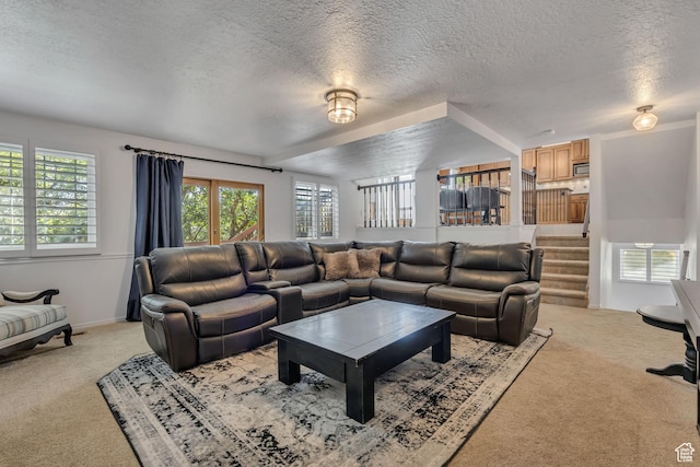 2140 E 3000 N, Layton, UT 84040 - living room featuring a textured ceiling and light carpet
