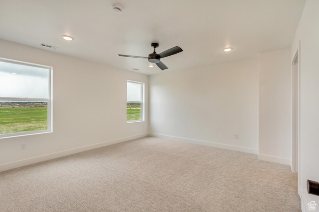 1344 N 1525 E Unit 73, Payson, UT 84651 - spare room with light colored carpet, a smoke detector, ceiling fan, and recessed lighting