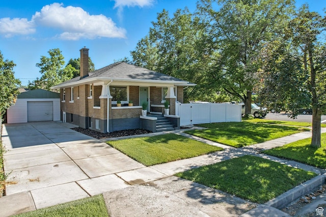 791 W 100 S, Provo, UT 84601 - bungalow with an outbuilding, a chimney, brick siding, a porch, and concrete driveway
