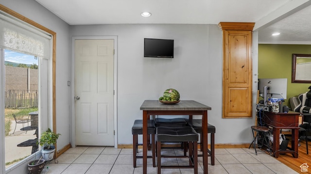 2075 Sorrento Dr, Woods Cross, UT 84087 - dining room featuring light tile patterned floors and recessed lighting