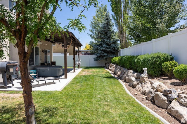 6733 W Mary Leizan Ln, Herriman, UT 84096 - fenced backyard featuring a patio
