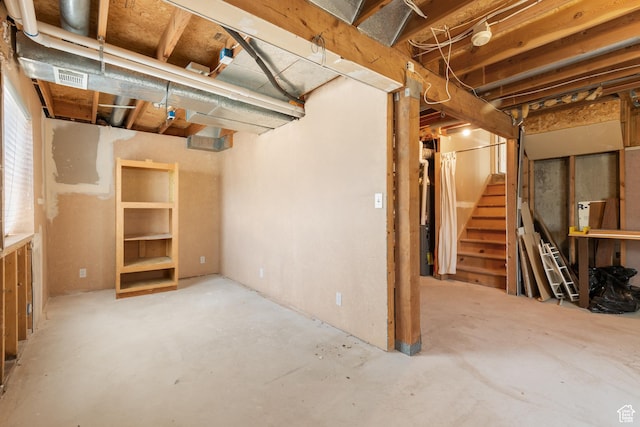 5131 W Parr Dr, West Jordan, UT 84081 - unfinished below grade area with stairway