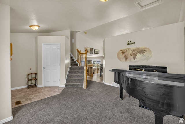 158 N Walton Ct W, North Salt Lake, UT 84054 - living area with carpet floors, stairs, and attic access