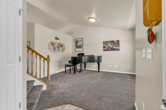 158 N Walton Ct W, North Salt Lake, UT 84054 - carpeted office space featuring vaulted ceiling and a textured ceiling