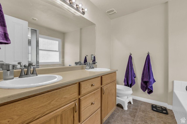 158 N Walton Ct W, North Salt Lake, UT 84054 - full bath with double vanity, a garden tub, and tile patterned floors