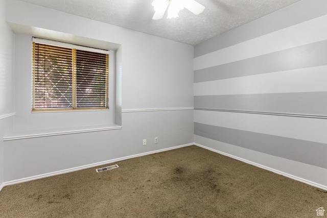 1844 Sorrento Dr, Woods Cross, UT 84087 - carpeted empty room featuring ceiling fan and a textured ceiling